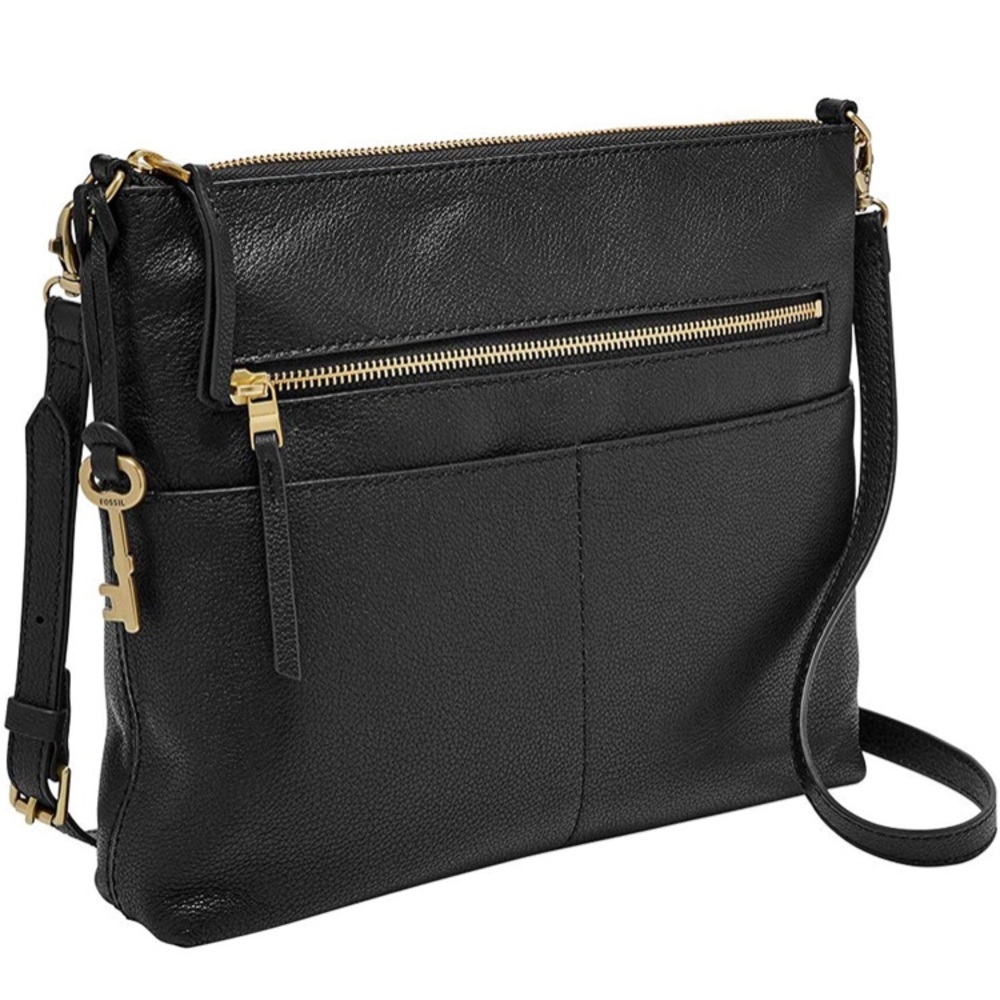 Black Fossil Fiona Large Crossbody Bag